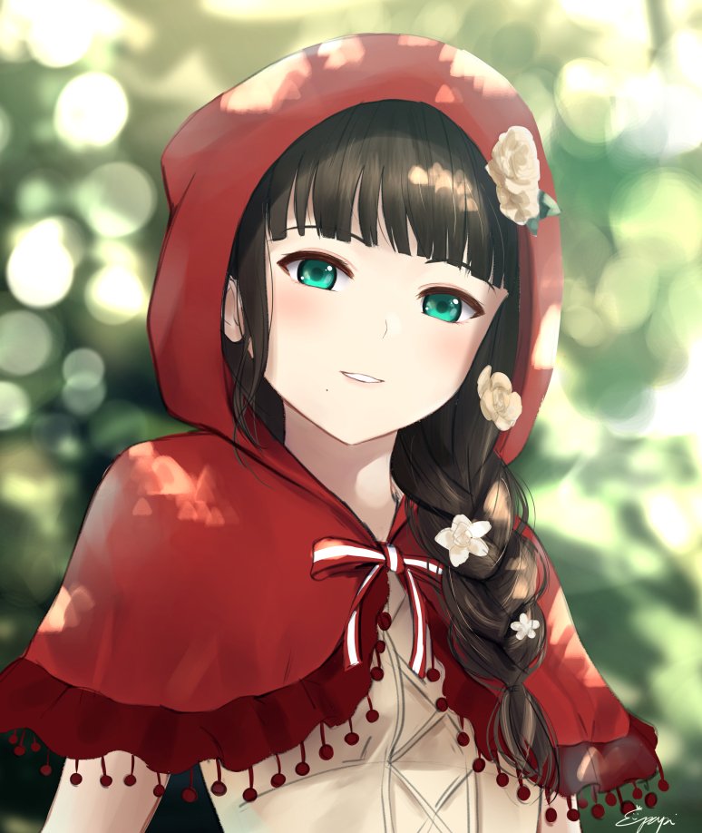 kurosawa dia and little red riding hood (love live! and 2 more) drawn by papi_(papiron100)