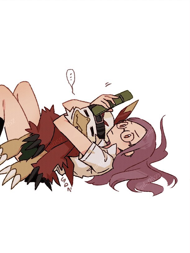 inoue miyako and hawkmon (digimon and 1 more) drawn by gdn0522