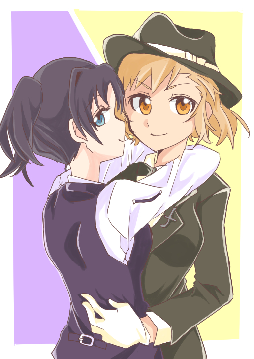tachibana hibiki and kohinata miku (senki zesshou symphogear) drawn by mgmghamburg