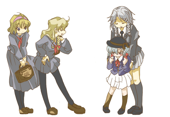 kirisame marisa, remilia scarlet, izayoi sakuya, and alice margatroid (touhou) drawn by makako_(yume_bouei_shoujo_tai)