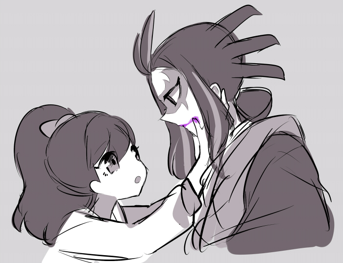 kodama fumika and jorougumo (youkai watch) drawn by akuama