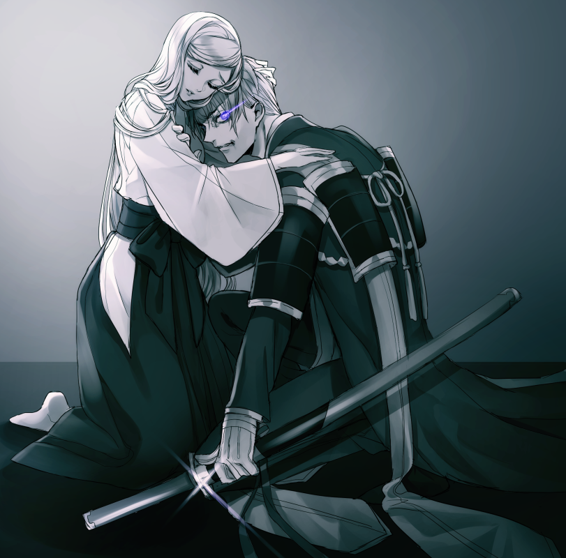 saniwa, female saniwa, and heshikiri hasebe (touken ranbu) drawn by toxtoxto
