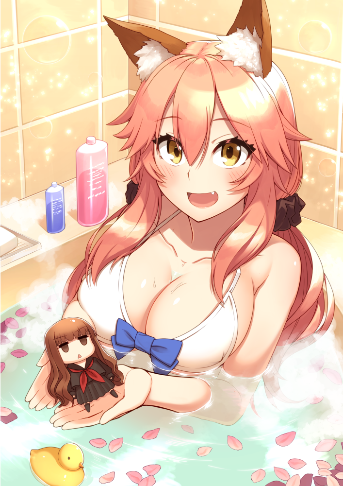 tamamo, tamamo no mae, and kishinami hakuno (fate and 2 more) drawn by oyaji-sou