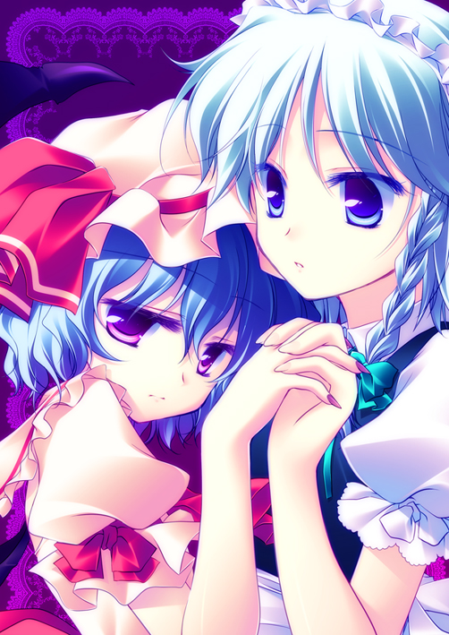 remilia scarlet and izayoi sakuya (touhou) drawn by motomiya_mitsuki