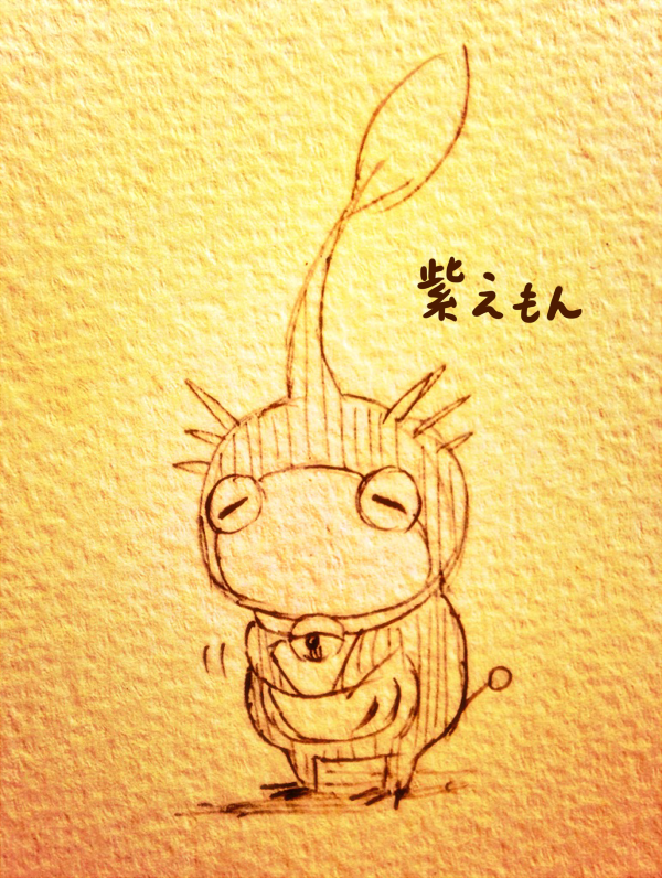doraemon and purple pikmin (pikmin and 1 more) drawn by yamato_koara
