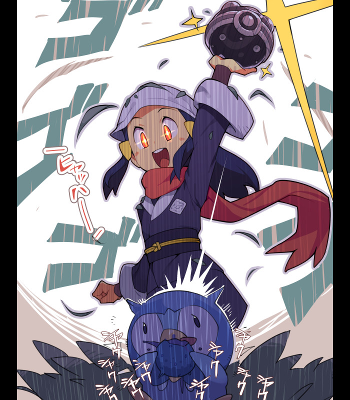 akari and piplup (pokemon and 1 more) drawn by metata