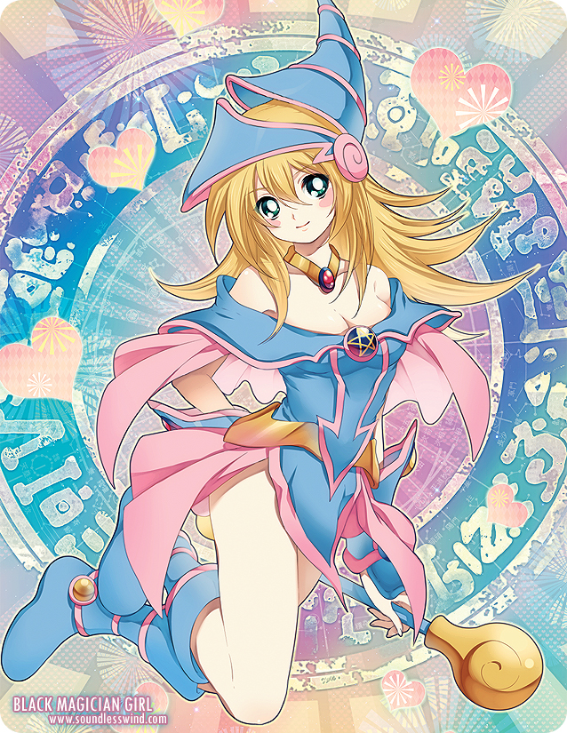 dark magician girl and dark magical circle (yu-gi-oh!) drawn by kaze-hime