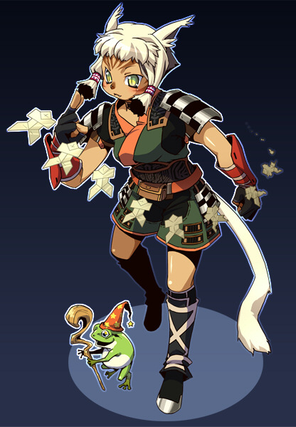 adventurer and poroggo (final fantasy and 1 more) drawn by katy_(artist)