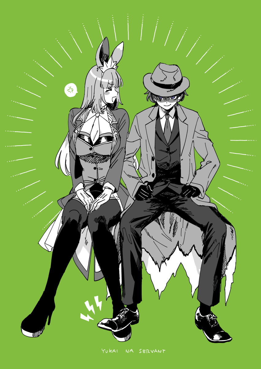 rider and assassin (fate and 1 more) drawn by yukataro