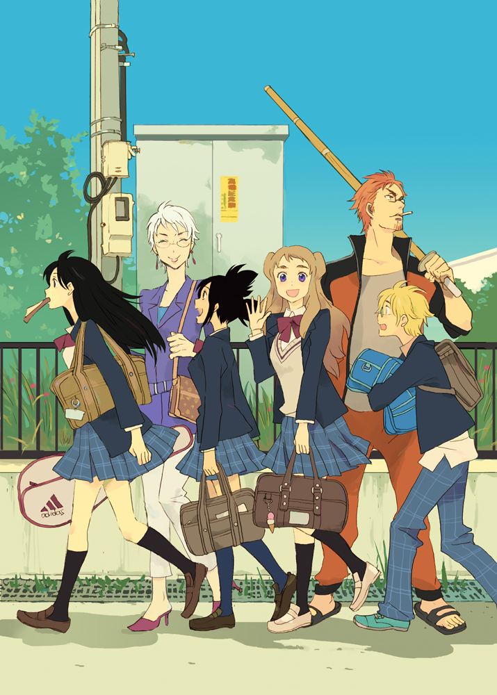 freya gaudry, sharem cordelan, jileena lacot, dora folk, and ayla ulfan (meteor methuselah) drawn by ozaki_kaori