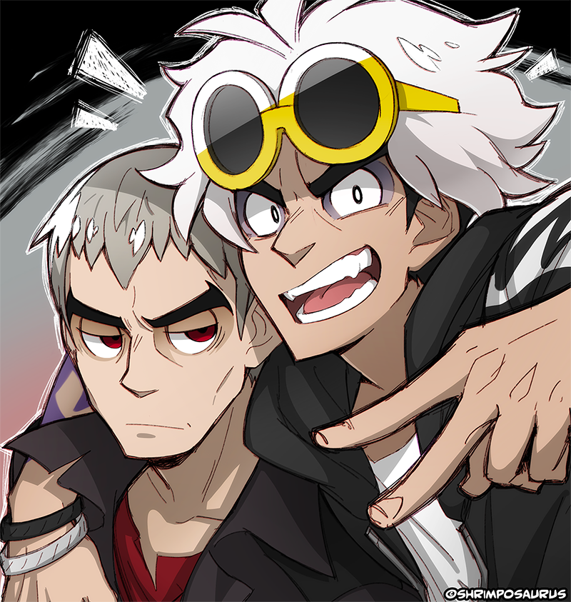 guzma and nanu (pokemon and 1 more) drawn by shrimposaurus
