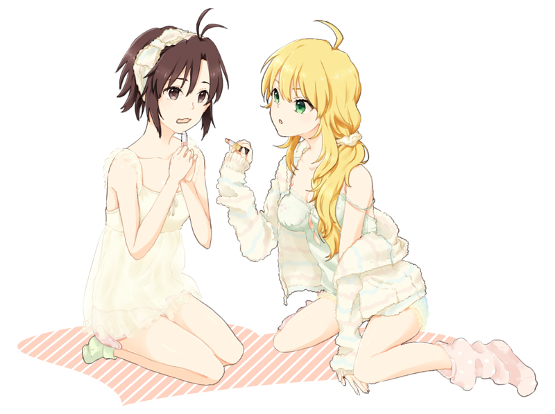 hoshii miki and kikuchi makoto (idolmaster) drawn by miri_(potluck)