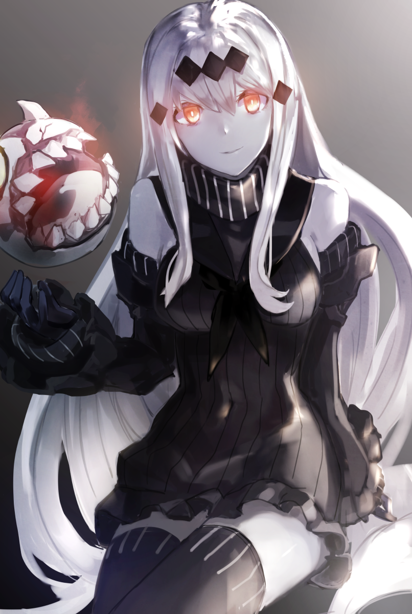 aircraft carrier water oni and floating fortress (kantai collection) drawn by weasel_(close-to-the-edge)