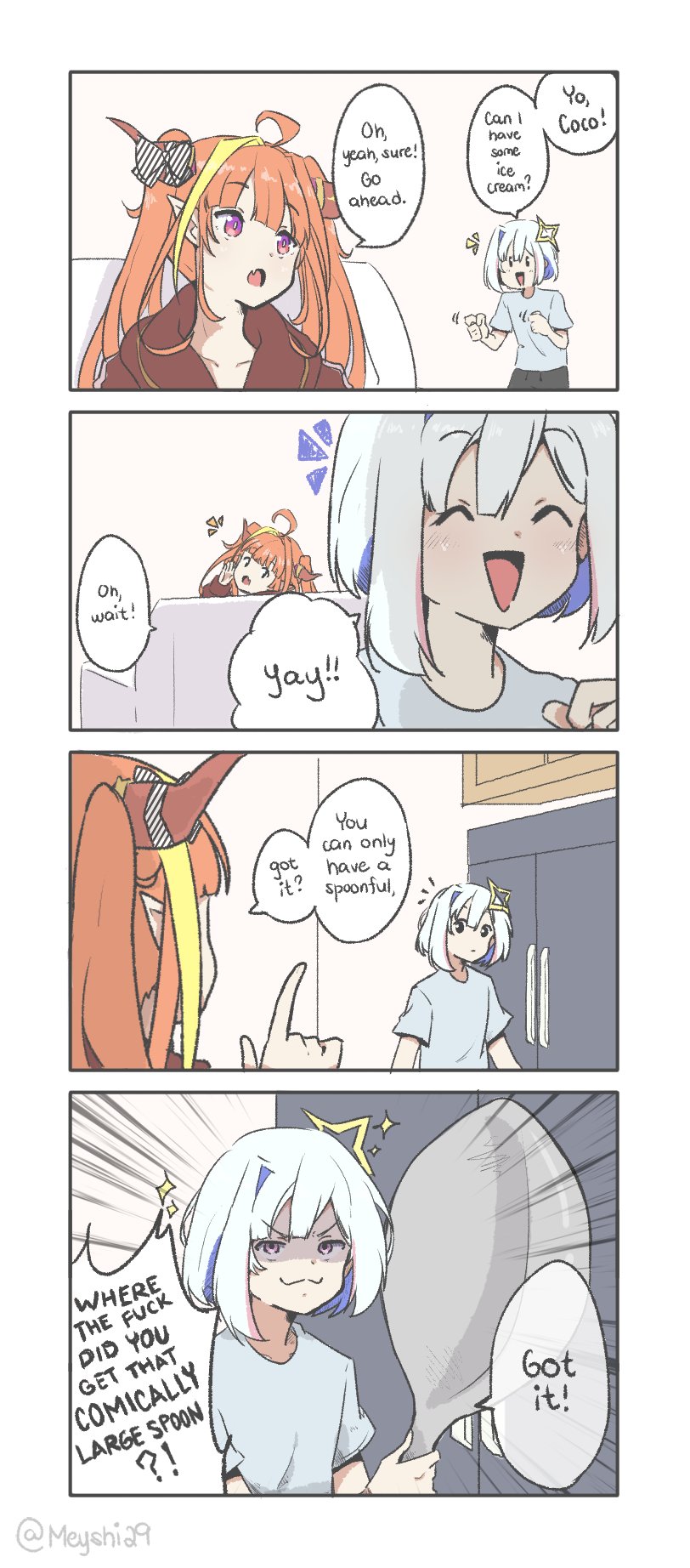 amane kanata and kiryu coco (hololive and 2 more) drawn by meyshi