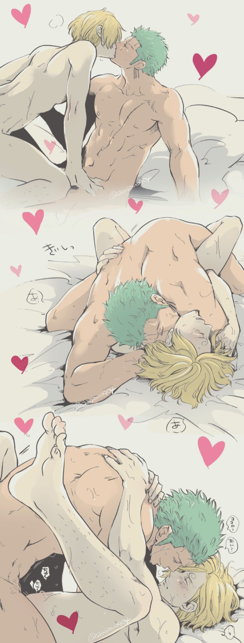 roronoa zoro and sanji (one piece) drawn by pra_(prapon0904)