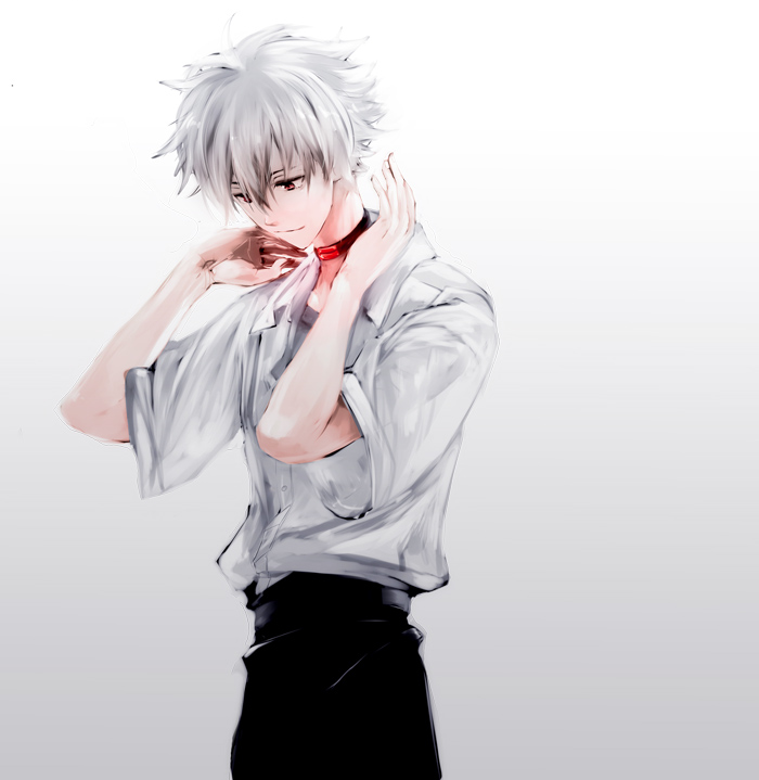 nagisa kaworu (neon genesis evangelion and 2 more) drawn by en_(enxxx)
