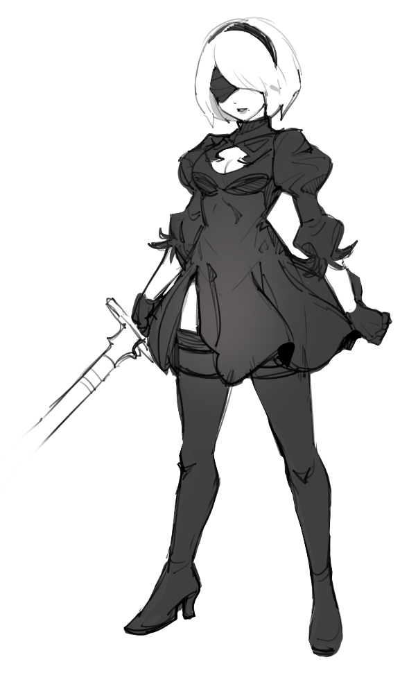 2b (nier and 1 more) drawn by dede_(qwea_00000)