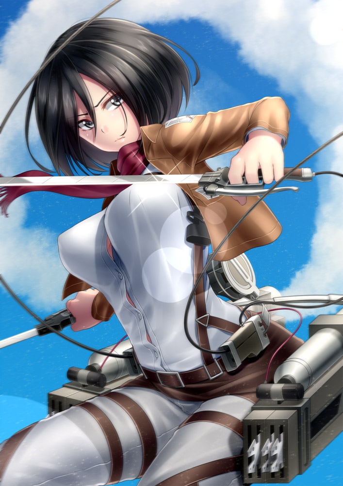 mikasa ackerman (shingeki no kyojin) drawn by kai_(link2262)