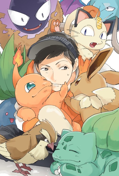 eevee, bulbasaur, charmander, meowth, gastly, and 5 more (pokemon and 1 more)
