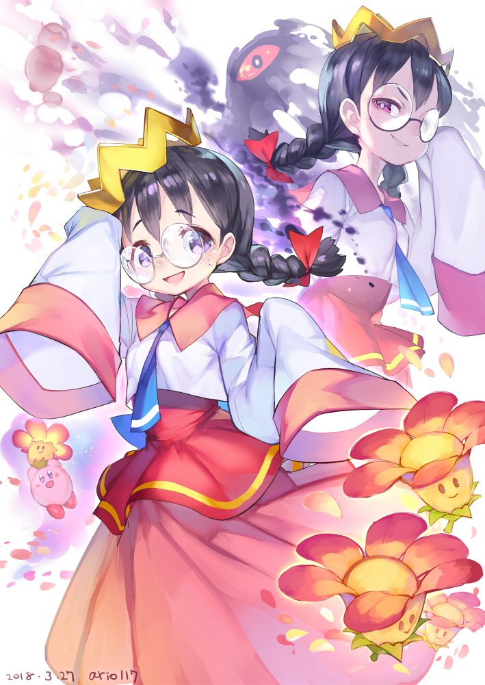 kirby, dark matter, zero two, ripple star queen, and flora (kirby and 1 more) drawn by ario