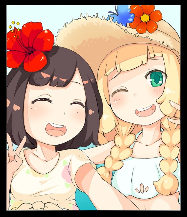 lillie and selene (pokemon and 1 more) drawn by yuno_(mioalice)