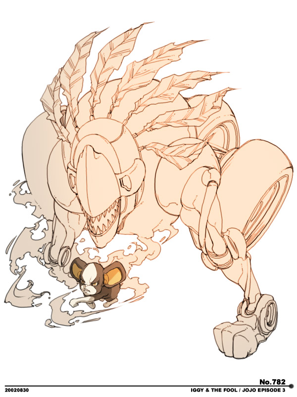 iggy and the fool (jojo no kimyou na bouken and 1 more) drawn by falcoon