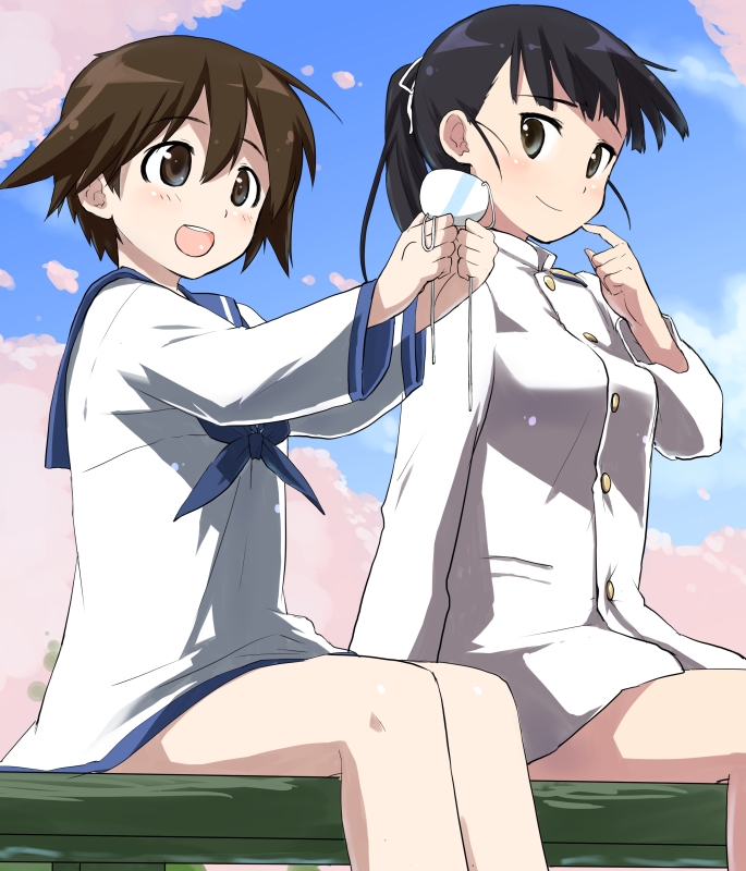 miyafuji yoshika and sakamoto mio (world witches series and 1 more) drawn by mozu_(peth)