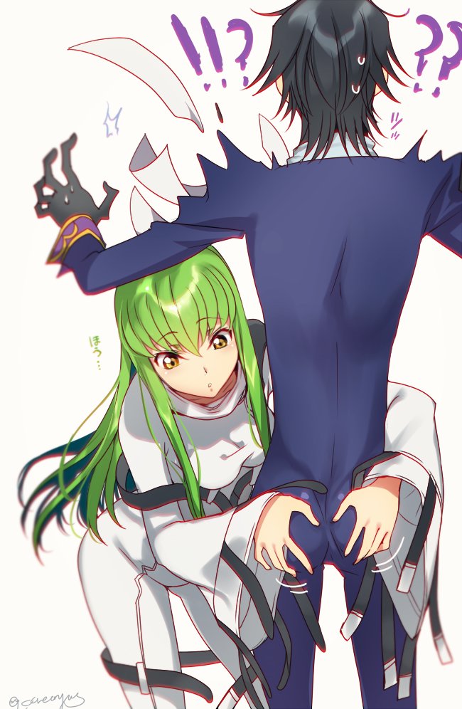 c.c. and lelouch vi britannia (code geass) drawn by creayus