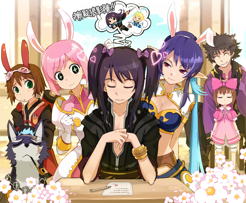 yuri lowell, estellise sidos heurassein, rita mordio, judith, raven, and 3 more (tales of and 1 more) drawn by armcho