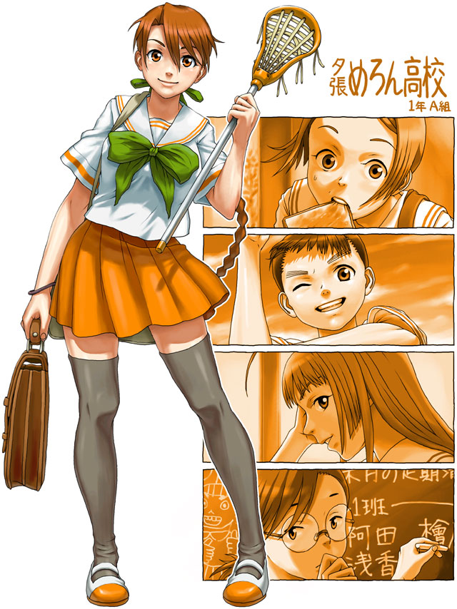 denden denko, tanaka, tezuka satomi, shiratori tsukune, and mannaka hitomi (yuubari melon koukou) drawn by nigou