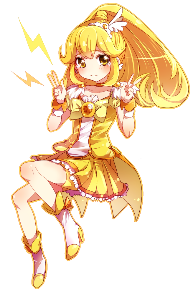 kise yayoi and cure peace (precure and 1 more) drawn by kurami_(kohaku.)