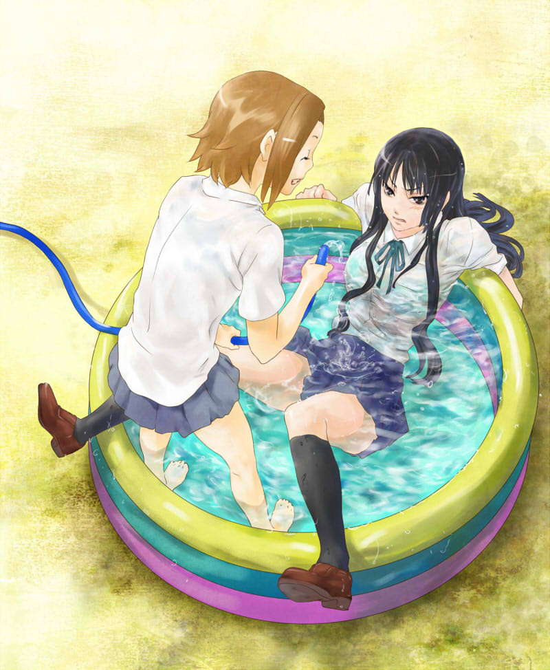 akiyama mio and tainaka ritsu (k-on!) drawn by kurokoshou_(spicyland)