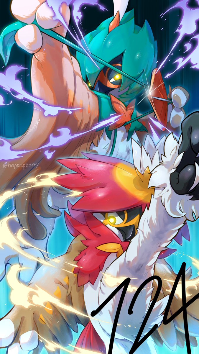 decidueye and hisuian decidueye (pokemon) drawn by aomushi_(happapparty)