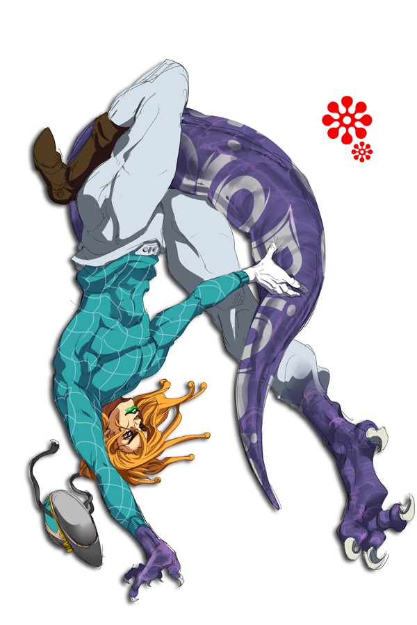 diego brando and scary monsters (jojo no kimyou na bouken and 1 more) drawn by abitu