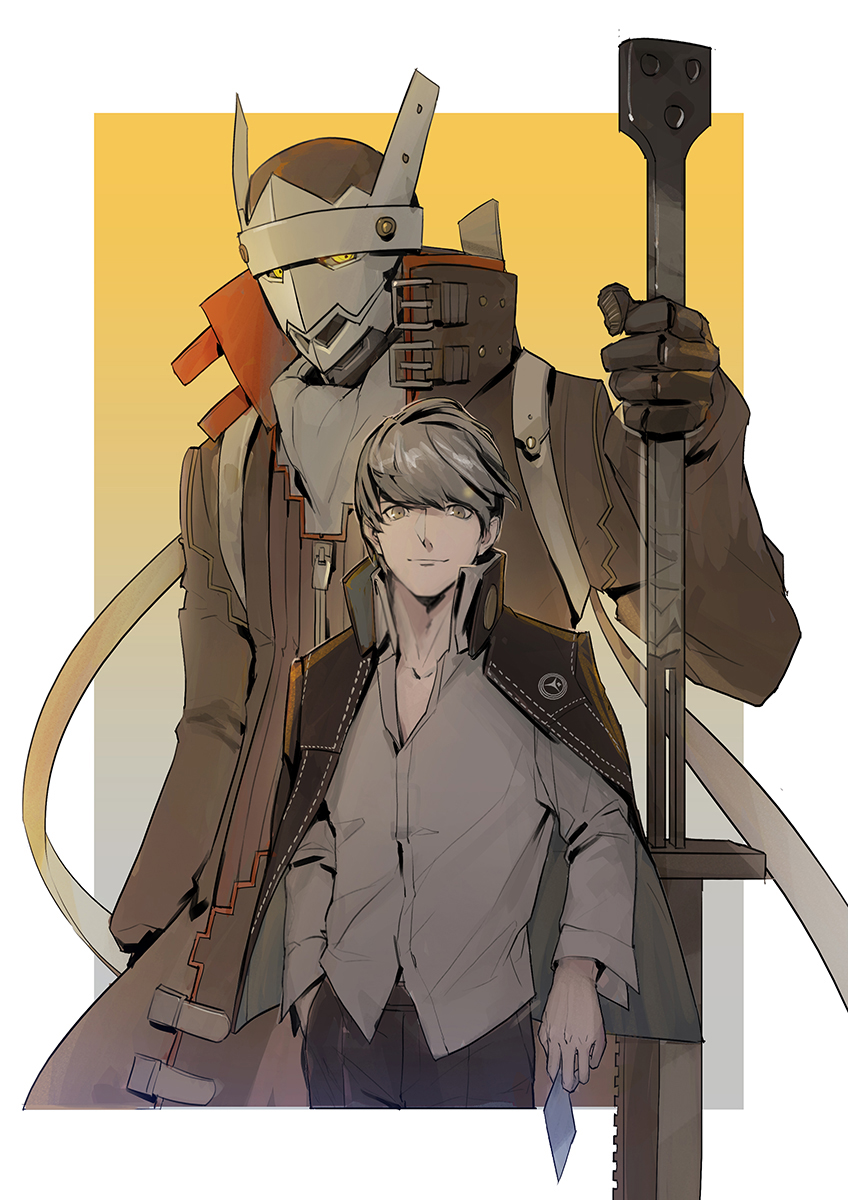 narukami yu and izanagi (persona and 1 more) drawn by diffeng_cn