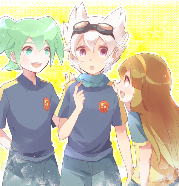 fei rune, nanobana kinako, and saryuu evan (inazuma eleven go and 2 more) drawn by moyuchocolats