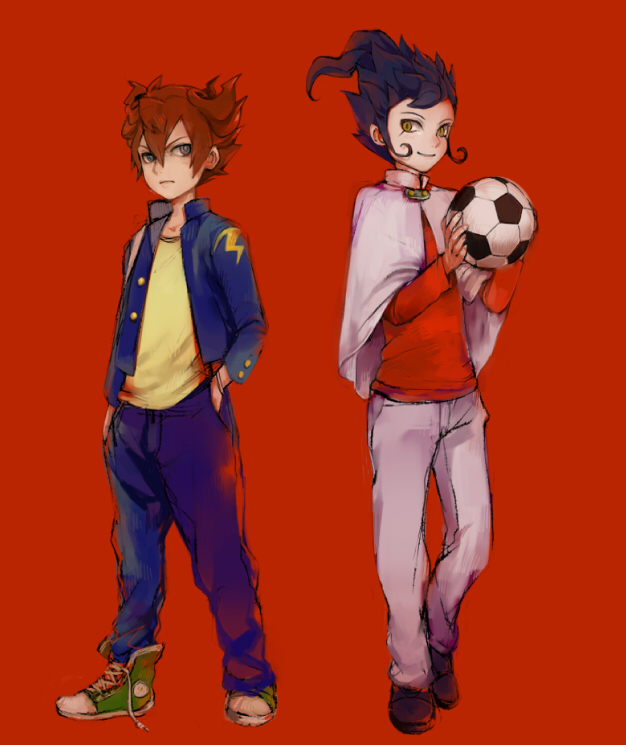 matsukaze tenma and tsurugi kyousuke (inazuma eleven and 1 more) drawn by nemutai