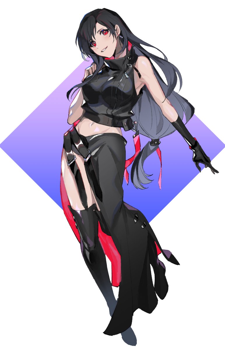 tifa lockhart (final fantasy and 2 more) drawn by pokashi