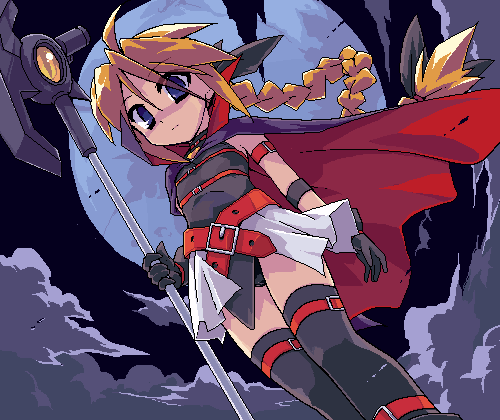 fate testarossa, bardiche, and girl with a blonde braid (lyrical nanoha and 1 more) drawn by tomoshibi_hidekazu