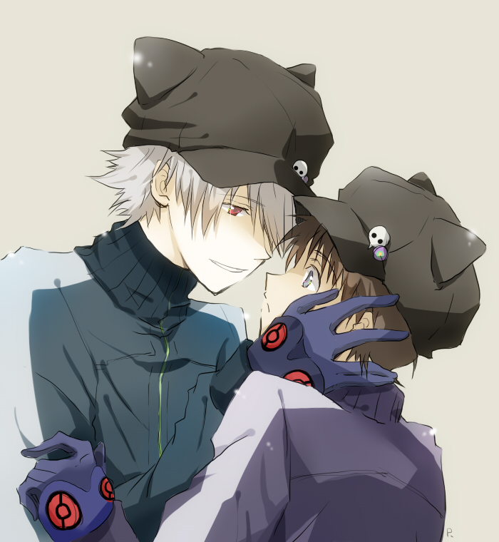 ikari shinji and nagisa kaworu (neon genesis evangelion and 2 more) drawn by imai_miu