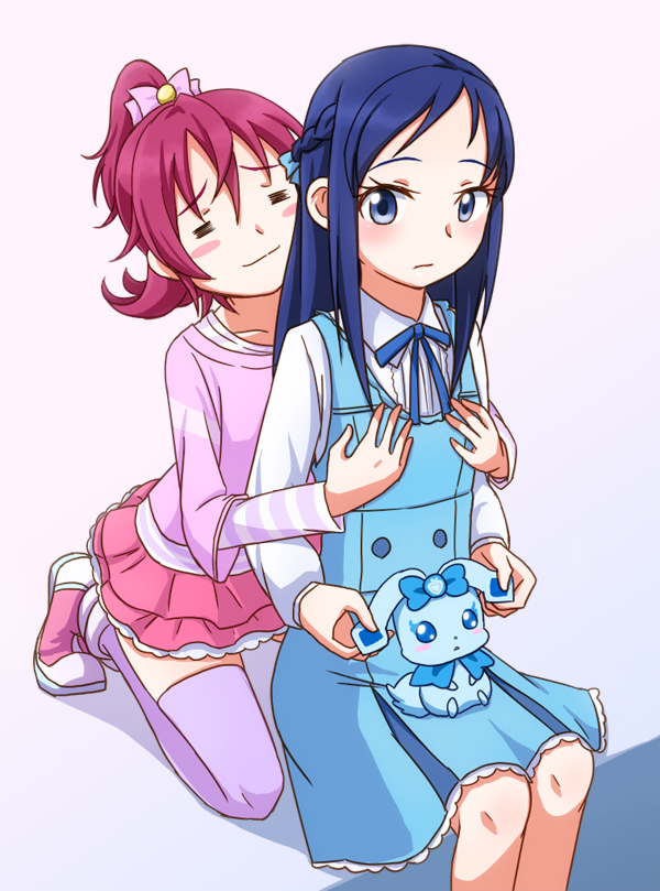 hishikawa rikka, aida mana, and rakeru (precure and 1 more) drawn by minu