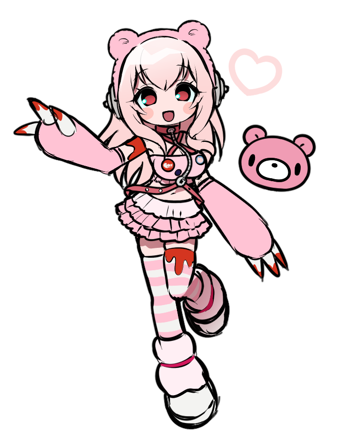 super sonico, gloomy bear, and grg x super sonico (nitroplus) drawn by jjjjtaaaku