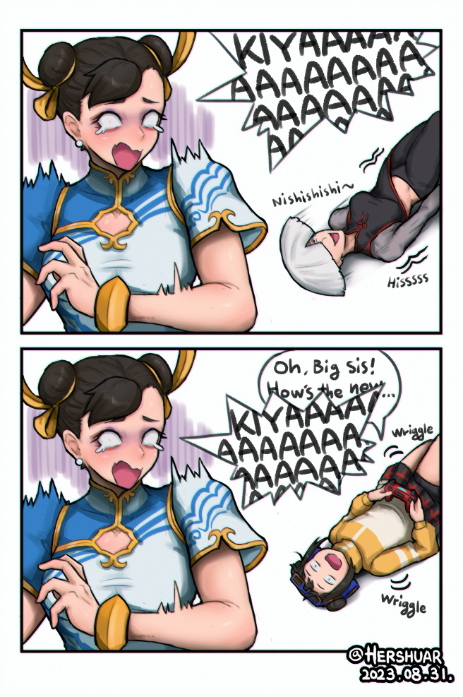 chun-li, a.k.i., and li-fen (street fighter and 1 more) drawn by hershuar