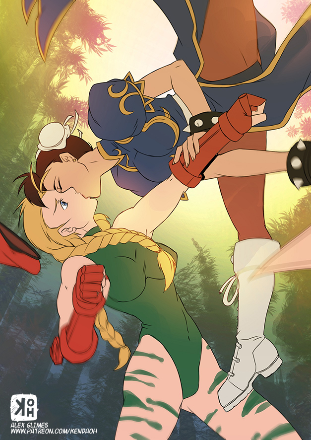 chun-li and cammy white (street fighter) drawn by alex_glimes