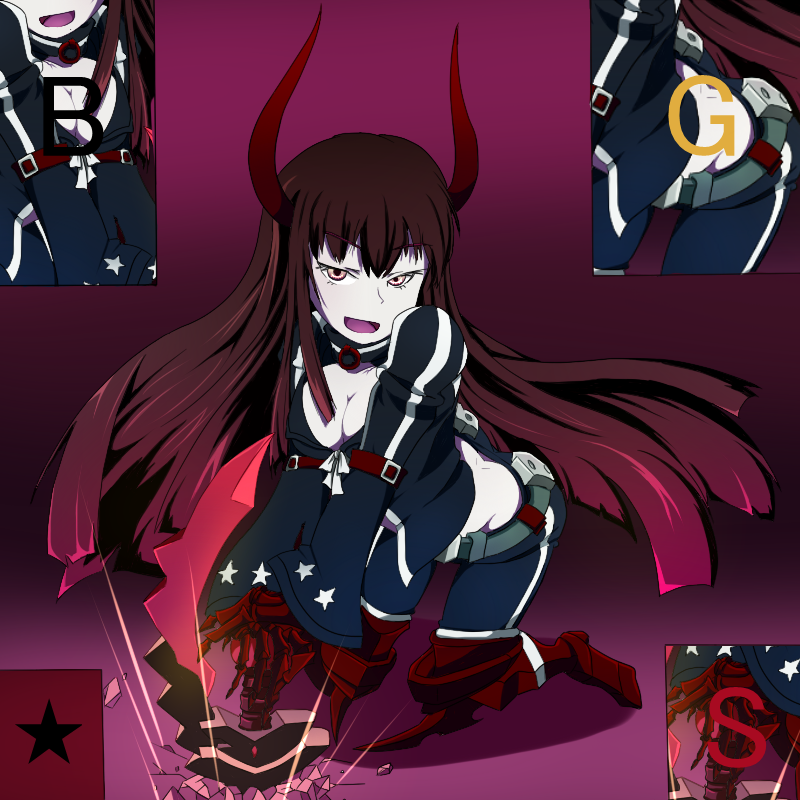 black gold saw (black rock shooter) drawn by kani_club