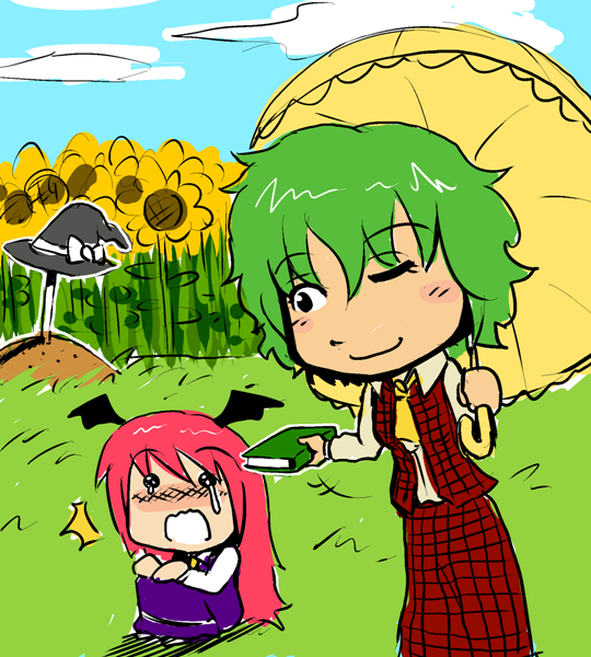 kazami yuuka and koakuma (touhou) drawn by sho_(shirojiro_kuroguro)