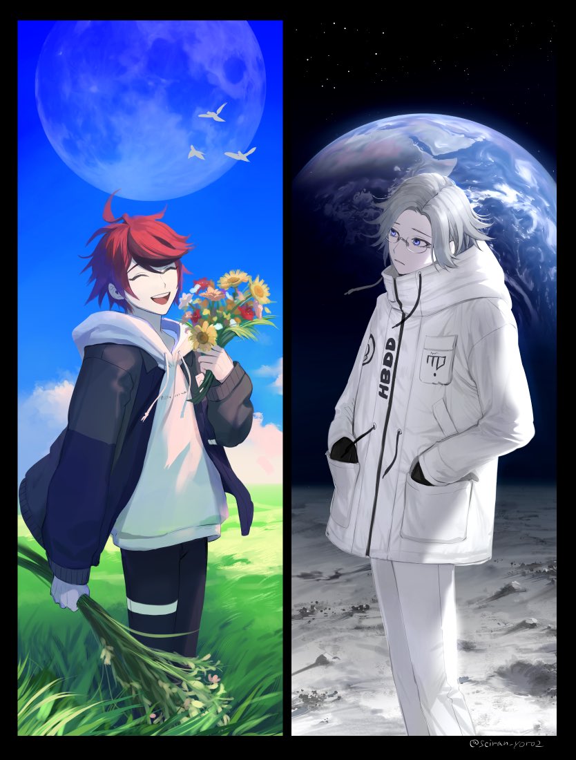 aotsuki eito and sumino takumi (the hundred line -last defense academy-) drawn by seiran_yoroz