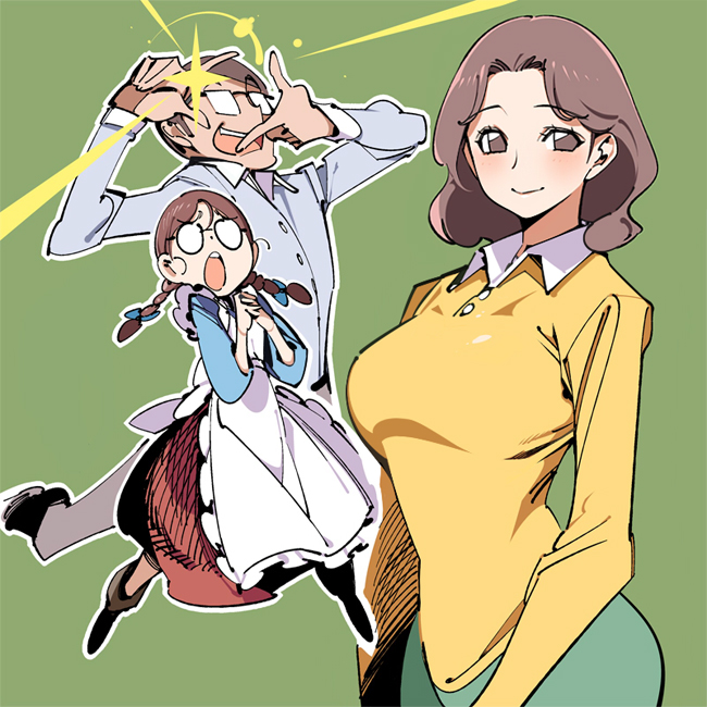 honami tamae and honami shitarou (chibi maruko-chan) drawn by popqn