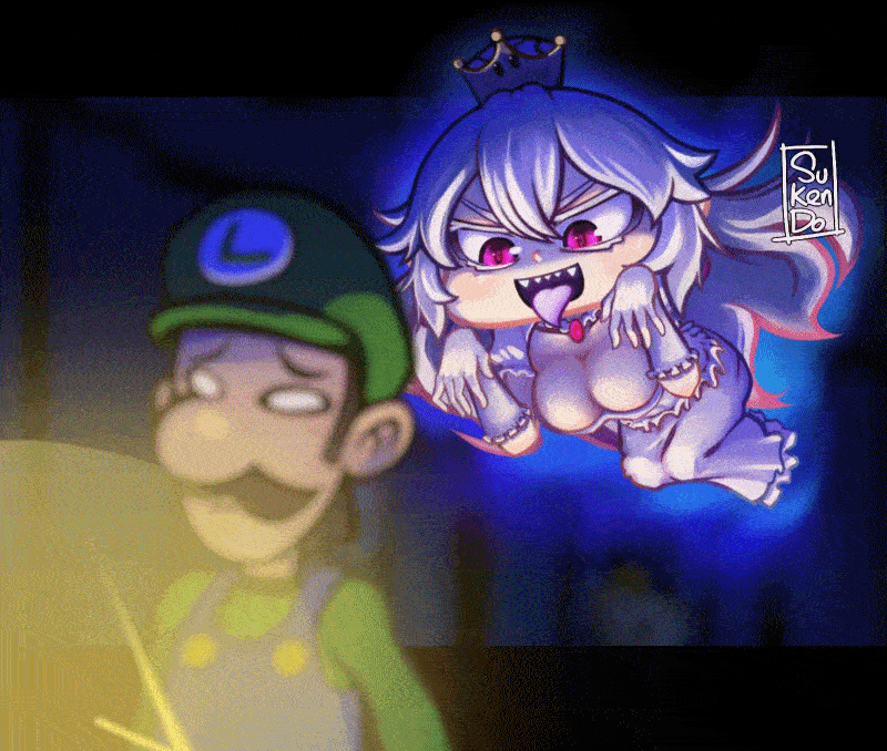 luigi and princess king boo (mario and 2 more) drawn by fennecpotato