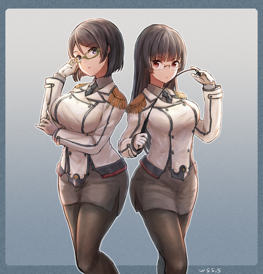 kirishima, choukai, and katori (kantai collection) drawn by wss_(nicoseiga19993411)